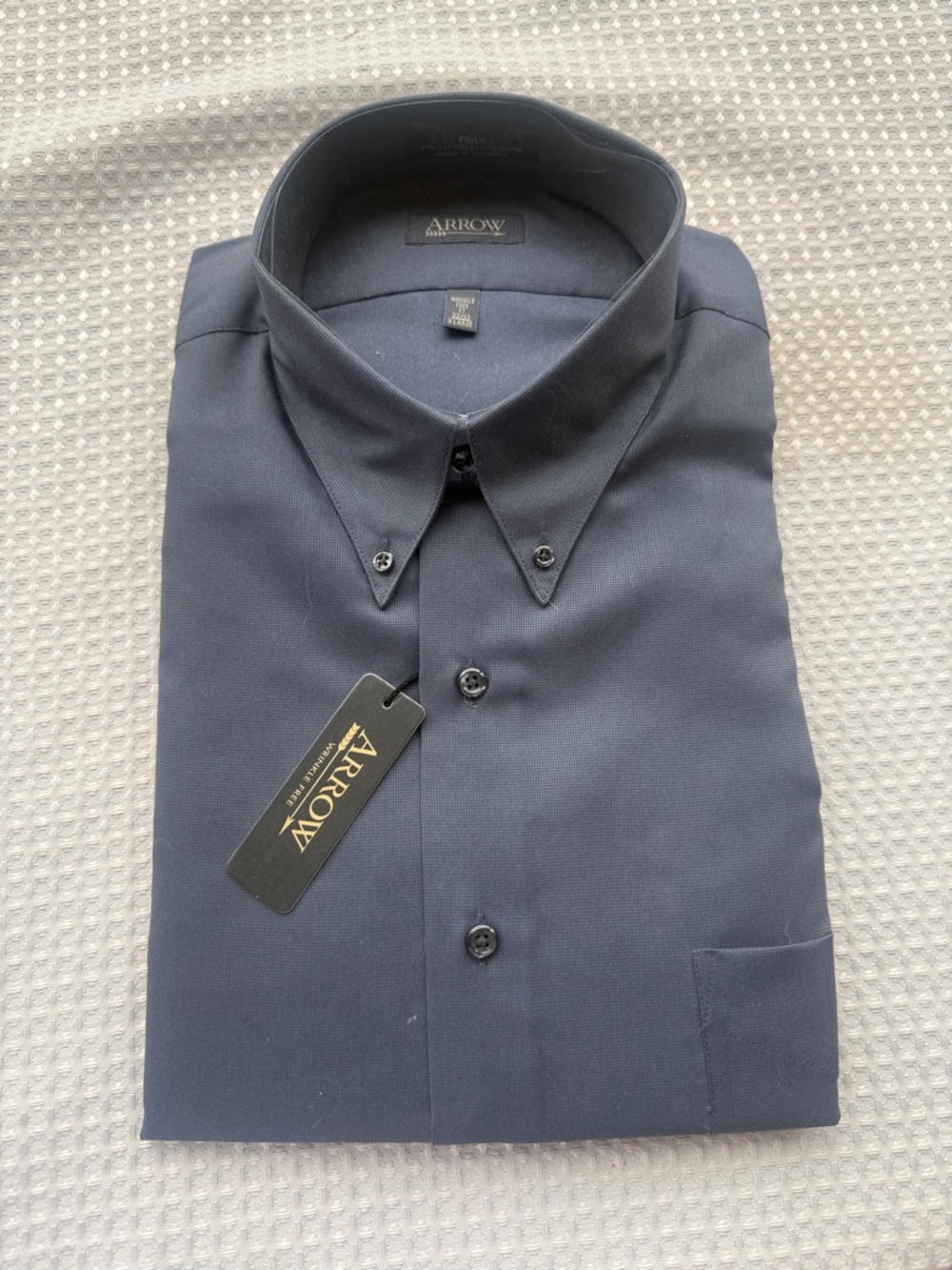 Arrow Men's Dark Navy Button-Down Dress Shirt